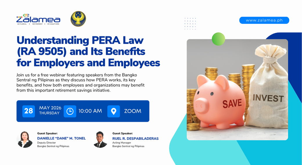 Understanding the PERA Law (RA 9505) and Its Benefits for Employers and Employees webinar banner.