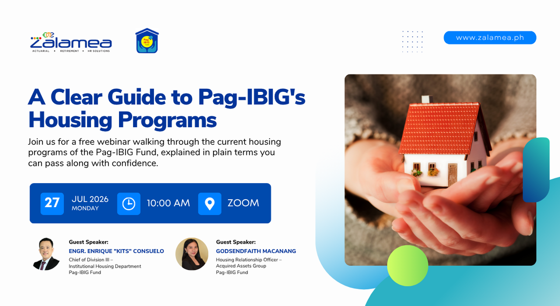 A Clear Guide to Pag-IBIG's Housing Programs. Free webinar, July 27, 2026, with Pag-IBIG Fund speakers Engr. Enrique Consuelo and Godsendfaith Macanang.